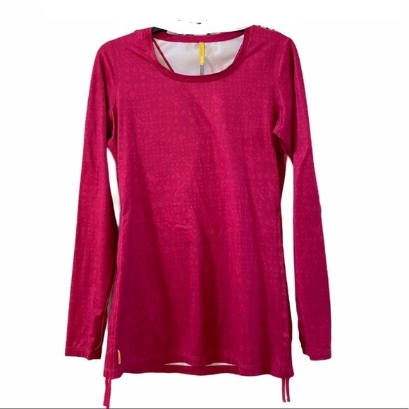 Lole Side Tie Ruching Hem Long Sleeve Printed Top - Picture 1 of 15